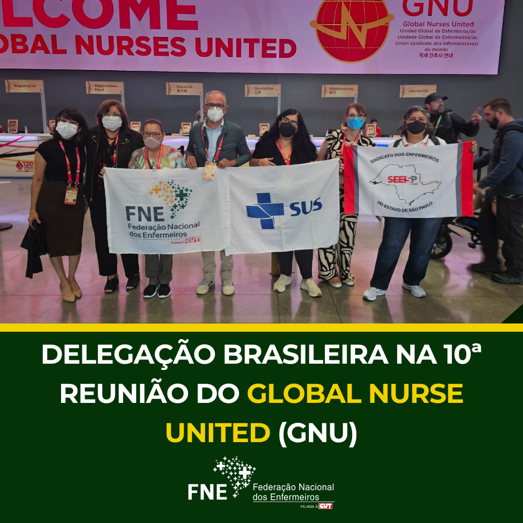 Delegação brasileira na 10ª reunião do Global Nurse United (GNU)
