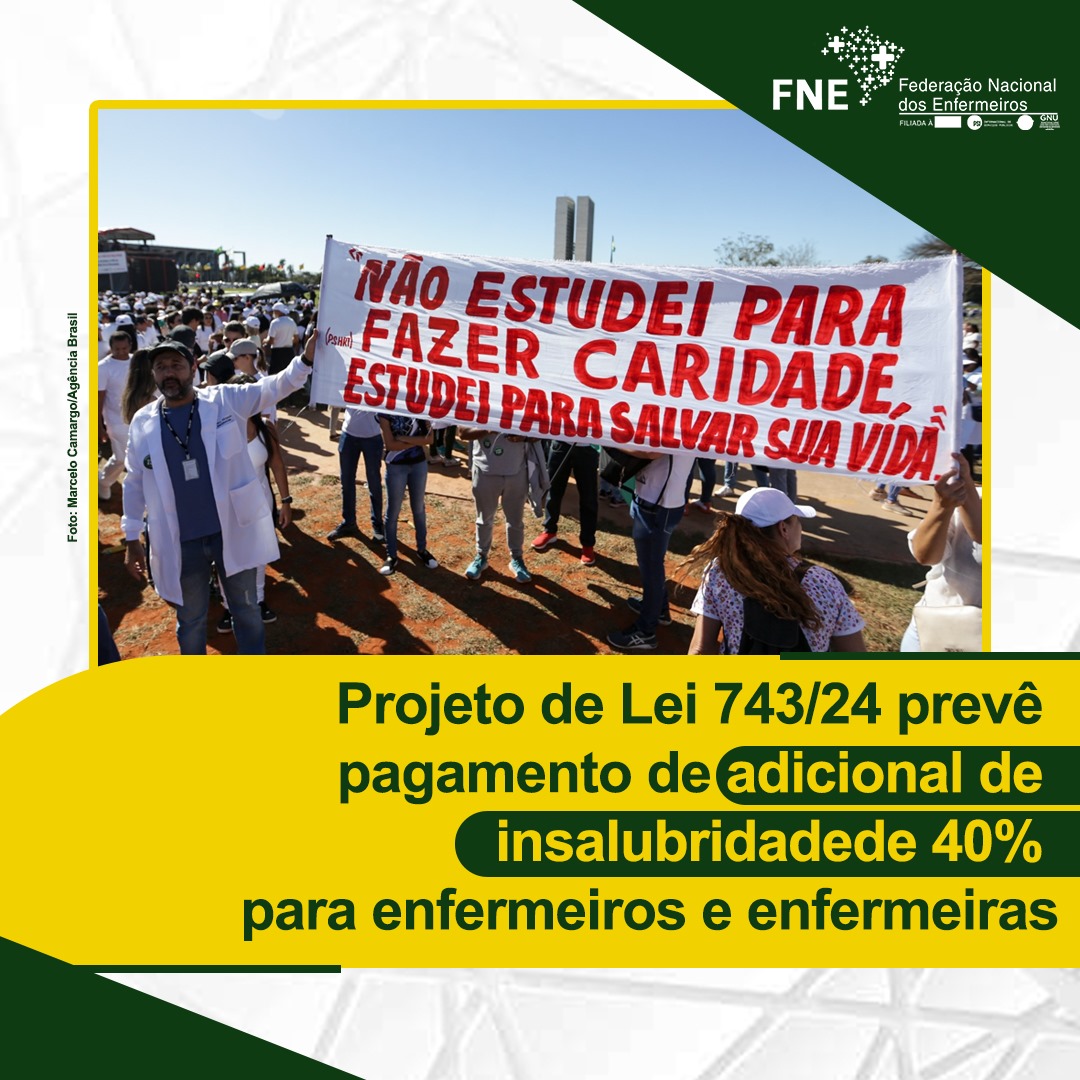 FNE apoia Projeto de Lei que propõe pagamento de adicional de insalubridade de 40% do piso para enfermeiros/as