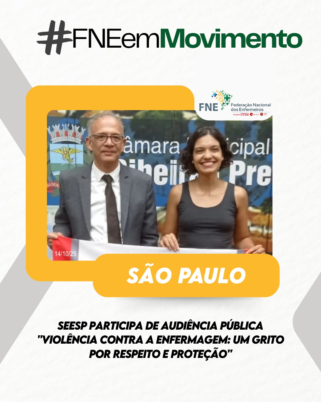 SEESP participa de Audiência Pública "Violência contra a Enfermagem: um grito por respeito e proteção"