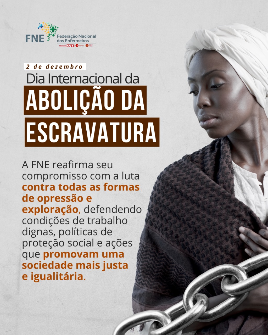 FNE relembra datas de combate à escravidão e destaca papel da enfermagem na defesa dos direitos humanos