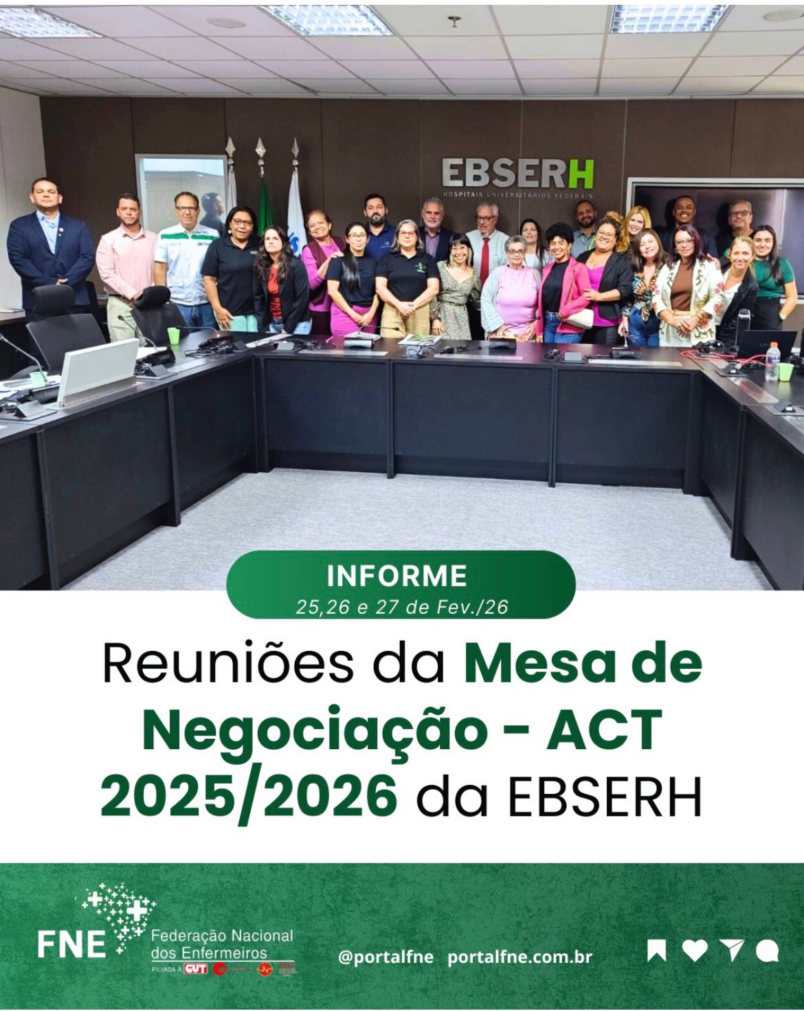 Reuniões da Mesa de Negociação - ACT 2025/2026 da EBSERH
