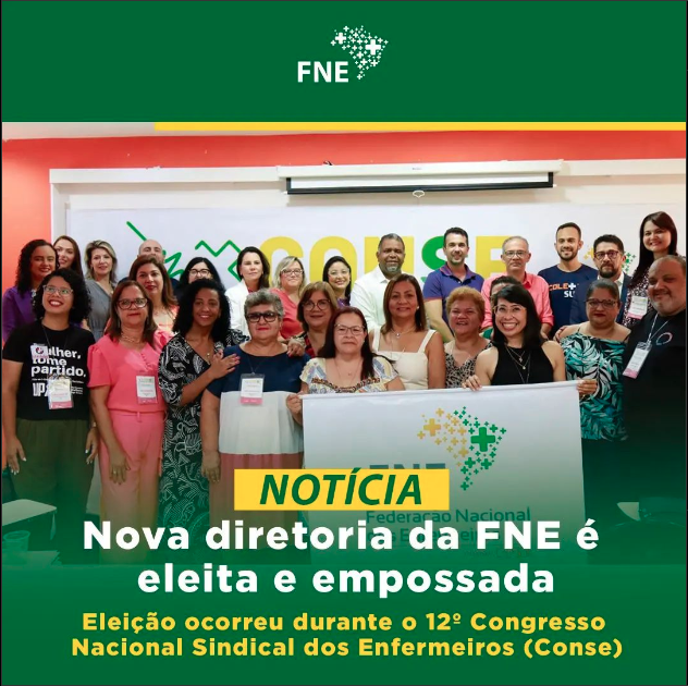 A Federação Nacional dos Enfermeiros (FNE) realizou a nova eleição de sua diretoria nesta quinta-feira.