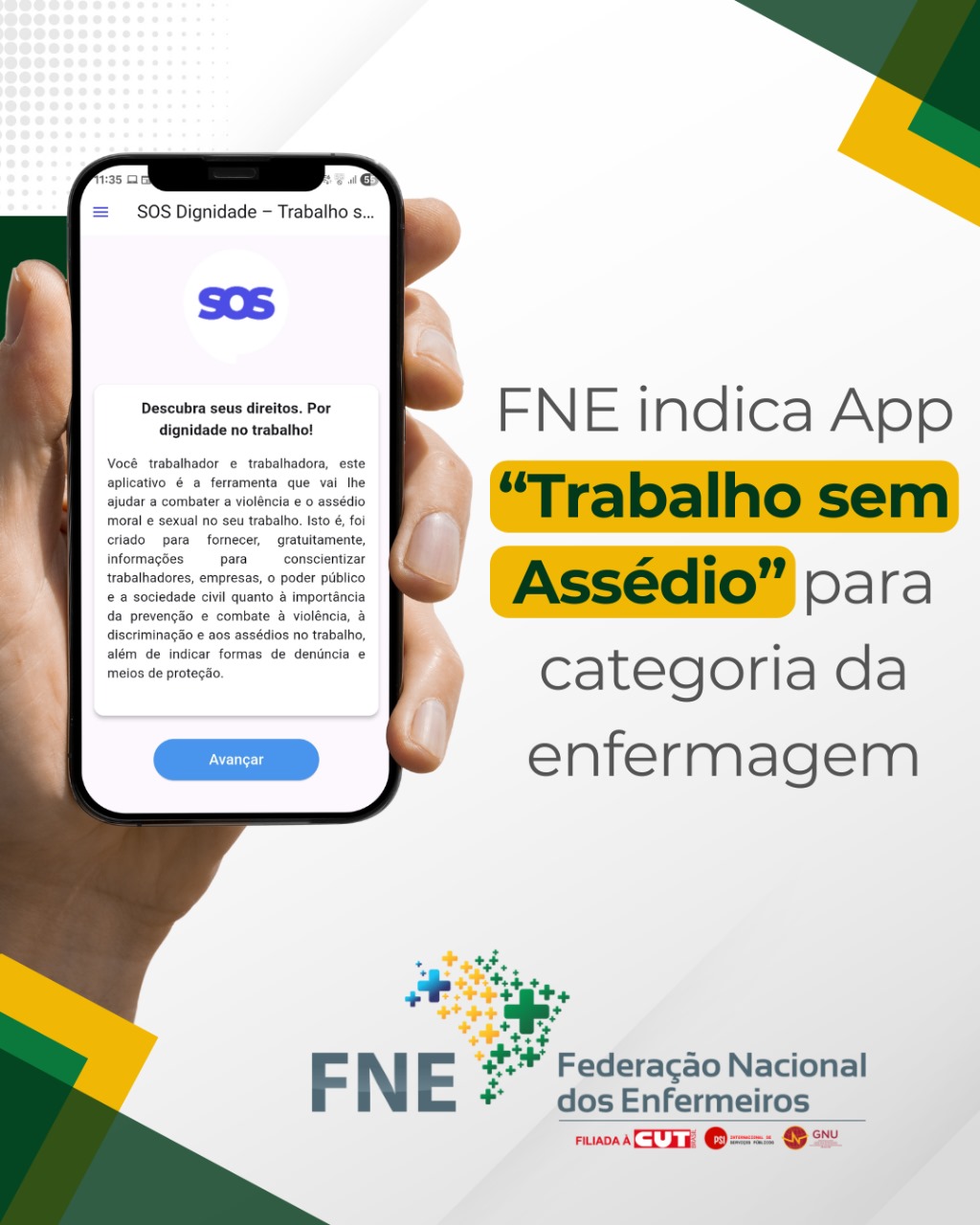 FNE indica app “Trabalho sem Assédio” para categoria da enfermagem