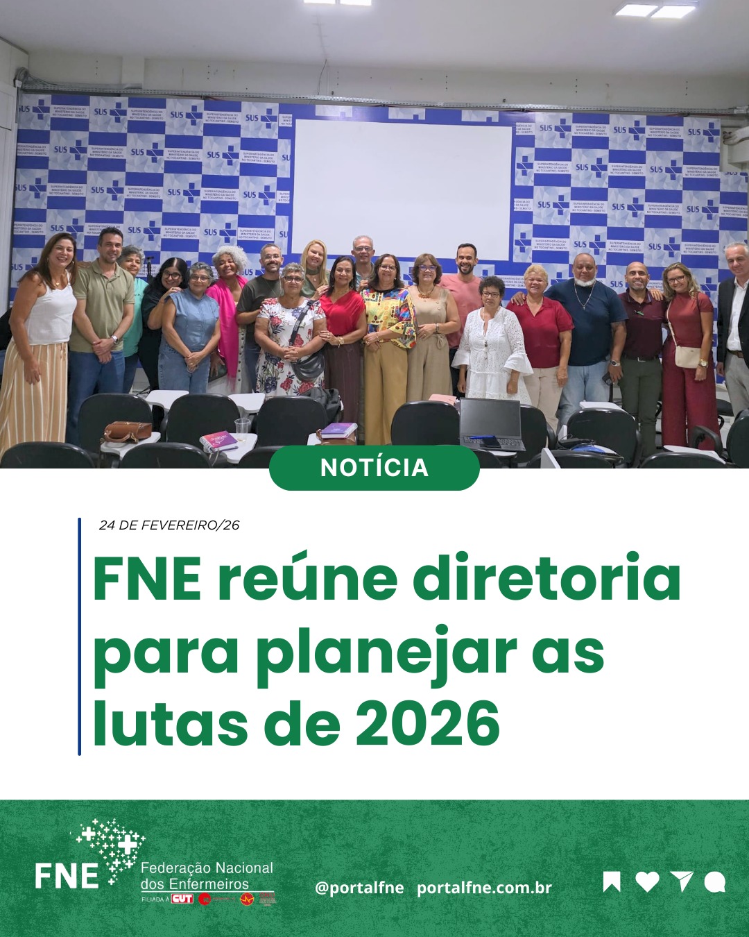 FNE reúne diretoria para planejar as lutas de 2026