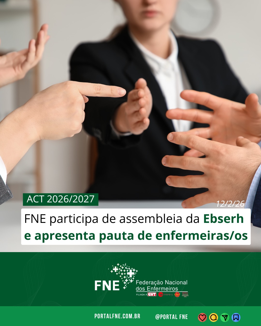 FNE apresenta pauta ACT EBSERH - Campanha Salarial (ACT 2026/2027)
