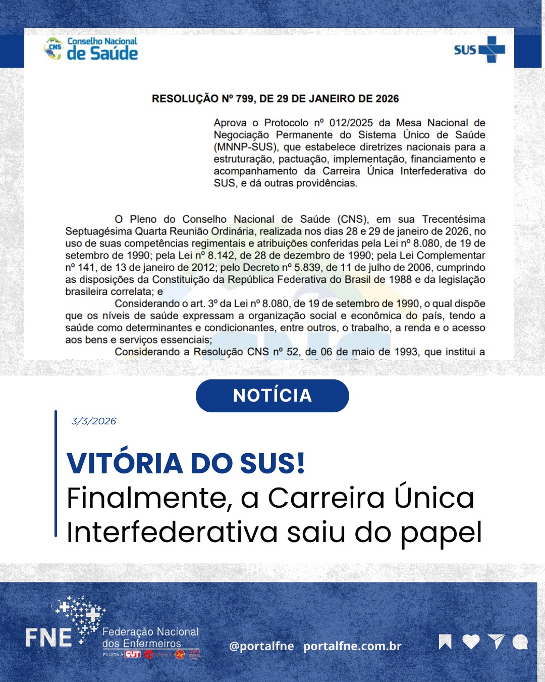 VITÓRIA DO SUS! Finalmente, a Carreira Única Interfederativa saiu do papel