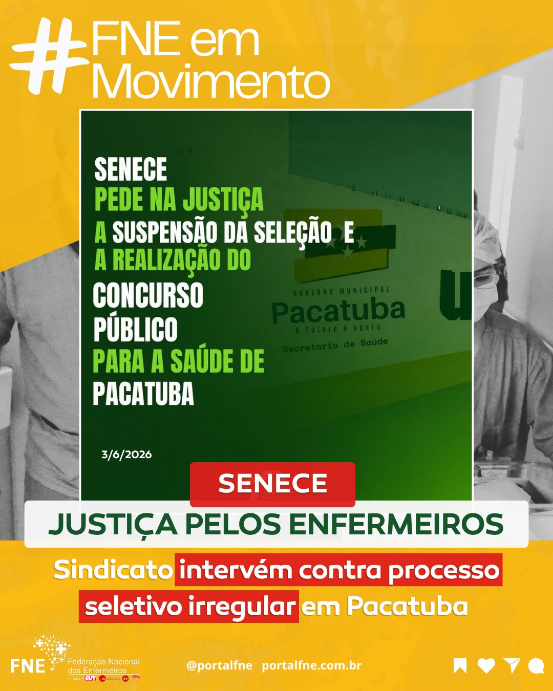 JUSTIÇA PELOS ENFERMEIROS: Sindicato intervém contra processo seletivo irregular em Pacatuba